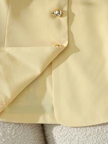 Franclia 优雅无袖黄色衬衫，时尚显瘦夏季女式上衣 - 黃色 - 查看 5