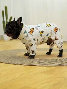 Đồ ngủ cho chó, bộ đồ liền thân thoải mái, quần áo chăm sóc chó. - trắng - Xem 4