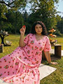 SHEIN CURVE+ 大码长款沙滩度假连衣裙 波西米亚风 夏季/乡村/沙滩度假装/沙滩装/沙滩服饰 - 彩色 - 查看 7