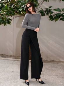 Bris Aura 1 件女式露背简约休闲 T 恤，时尚日常圣诞服装女式新年女式外出上衣女式露背上衣新年上衣外出上衣派对上衣 - 灰色 - 查看 6