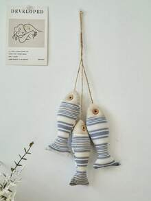 1PC String Small Handmade Cloth Craft Mediterranean Colorful Fish Hanging Decorations Wall Art Home Wall Decor Living Room Bedroom Hallway Room Nautical Theme Holiday Gift Home Accent Atmosphere Decor - Multicolor - View 5
