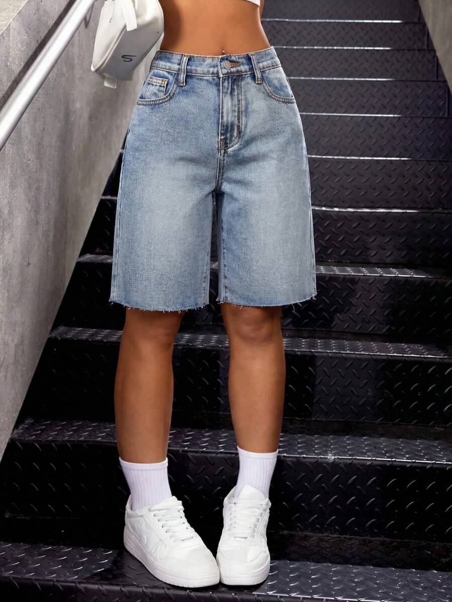 Quần short denim dáng rộng kiểu Y2K thập niên 2000 dành cho bé gái, quần short denim cạp trung bình thấp, quần short mùa hè, quần short dài kiểu cargo, quần short mùa hè phong cách boho, quần short đi biển, quần short dự tiệc, quần short dễ thương mùa hè, kỳ nghỉ hè, mùa xuân, bãi biển, kỳ nghỉ, phong cách thường ngày, ngày Valentine, phù hợp cho mùa xuân và mùa hè, phong cách vintage/bãi biển/biển/thanh lịch, bộ jumpsuit thường ngày, kỳ nghỉ hè, mùa xuân, bãi biển. - Rửa trung bình - Xem 1