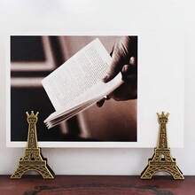 Joivida 1 chiếc giá đựng danh thiếp, ảnh, tin nhắn bằng kim loại hình tháp sắt phong cách retro sáng tạo, thích hợp làm quà tặng Giáng sinh, Halloween, Lễ Phục sinh, Năm mới, Ngày Valentine, sinh nhật. - Giá đỡ danh thiếp tháp cổ điển - Xem 5