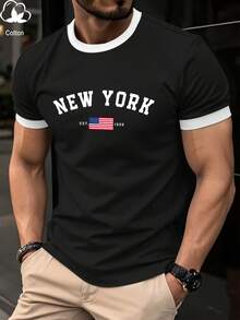 Manfinity Homme قميص تي شيرت قصير الأكمام كاجوال ل...