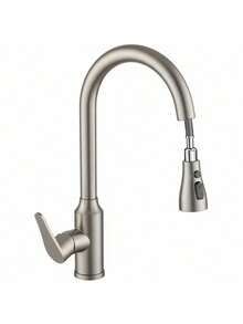 Kitchen Faucet With Pull-Out Spray Head, Kitchen Sink Mixer Faucet With 360° Rotation, Kitchen Mixer Faucet With 3 Spray Modes, Kitchen Mixer Faucet, Brushed Stainless Steel Kitchen Faucet. - Multicolor - View 6