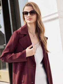 Visivana 1pc Plastic Cat Eye Rim Decoration Fashion Glasses Shades Beach Accessories Beach Accessories For Women Glasses Shades Basics Fall Winter Women Outfits Clothes Business Casual Gifts Elegant Outfit For Summer Beach Vacation,Outdoor,Travel Casual Style Cat Eye Frame For Going Out Outfit,Back To School Modern Elegant Fashion Accessories - Brown - View 4