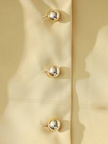 Franclia 优雅无袖黄色衬衫，时尚显瘦夏季女式上衣 - 黃色 - 查看 6