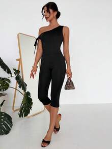 Firerie Bộ jumpsuit đen thanh lịch, thoải mái dành cho nữ, không tay, dáng ôm, dài đến 7/8, thích hợp cho đi làm, dạo chơi, dự tiệc, hẹn hò, lễ hội âm nhạc. - màu đen - Xem 6