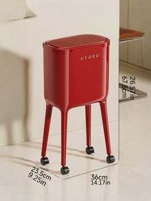 大容量厨房垃圾桶，纤薄奢华设计，按压式桶盖，无需弯曲，带轮，适用于厨房缝隙狭窄区域 - 彩色 - 查看 5