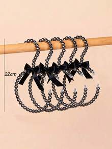 Ins 公主风少女心形可爱珍珠轻奢复古衣架欧式仙女风衣架围巾挂钩 - 黑色 - 查看 3