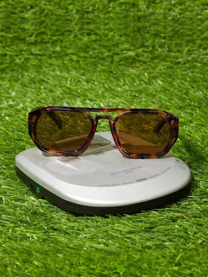 1 件男士复古双桥框架高品质奢华简约时尚眼镜（适合驾驶、旅行、休闲、户外运动、日常使用）适合夏季海滩度假、户外、旅行