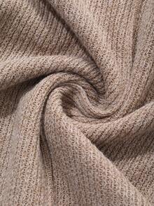 Dazy Tall Áo vest nữ dáng dài, cổ tròn, tay ngắn, chất liệu dệt kim gân, thiết kế xẻ tà thanh lịch. - Màu Khaki - Xem 7