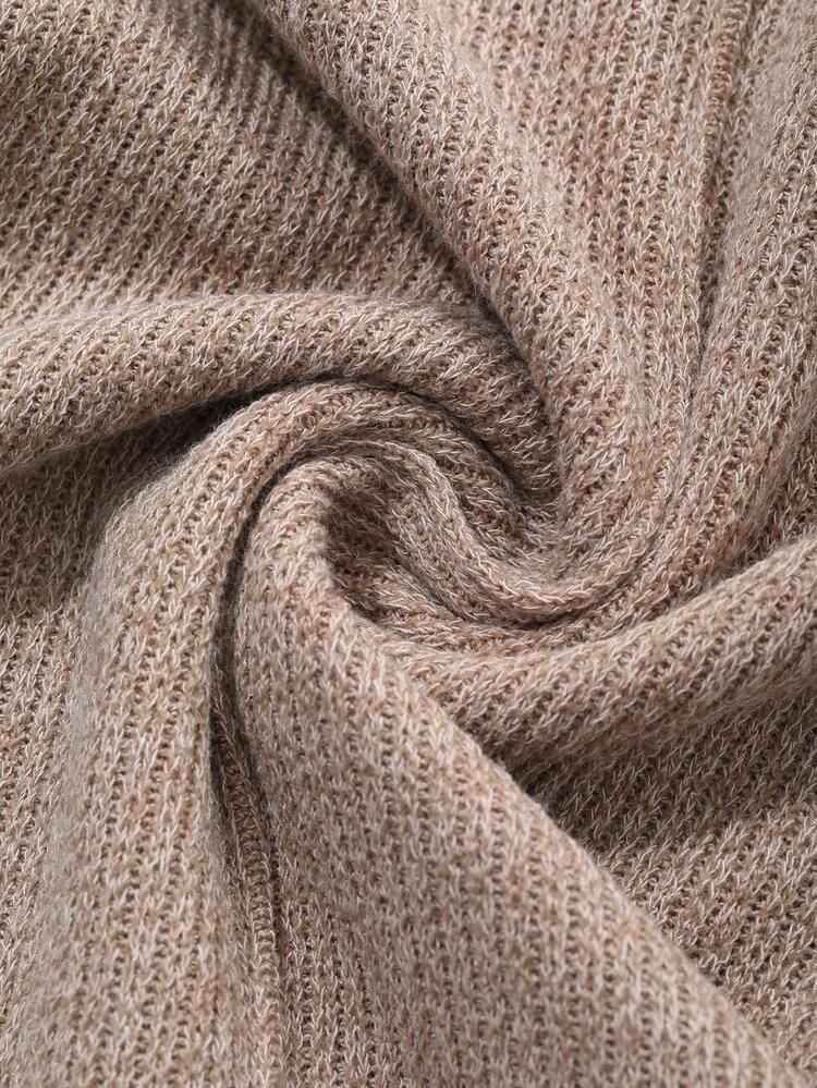 Tall Women's Elongated Round Neck Short Sleeve Knit Ribbed Vest Top With Elegant Split Design