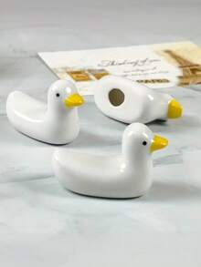 Cirelle 1pc Ceramic Chopstick Holder And Cutlery Rack, Duck Shaped Chopstick Pillow Storage Rack, Suitable For Cutlery Racks, Knife Fork Spoon Racks, Table Decoration Ornaments, Creative Spoon Fork Racks, Kitchen Chopstick Placement Racks, Suitable For Christmas, Halloween, New Year Gifts - View 7