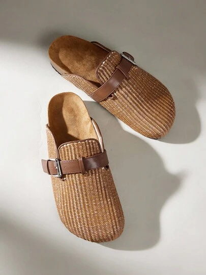 Solecia Women's Stylish, Minimalist, Versatile Design, Mule Braid, Openwork, Breathable, Outerwear, Casual, Resort, And Leisure Slippers.