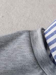 GlowEve 2025 Sudadera casual de lino a rayas con parches y cuello, de moda y versátil, adecuada para el uso diario y vacaciones en otoño - Multicolor - Ver 6