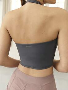 Nöista Top activo con cuello halter en forma de V 035 - Azul - Ver 7