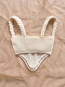 Soleia Trang phục thường ngày mùa Xuân/Hè kiểu miền Tây, thích hợp cho đám cưới, lễ tốt nghiệp, tiệc brunch, ngày lễ Thánh Patrick, kỳ nghỉ xuân, lễ Phục Sinh, lễ hội âm nhạc, phong cách boho nhiệt đới thanh lịch, màu ngà voi, chất liệu dệt dây thừng, co giãn cao cấp, họa tiết dây thừng. - Màu be - Xem 2