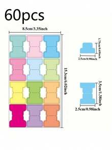 60 Buah/360 Buah Label Perekat, Label Buku Berwarna, Label Indeks Dua Sisi yang Dapat Ditulis Ulang dan Diposisikan Ulang, Mampu Menyoroti atau Menandai Informasi Penting Buku, Catatan, dan Rencana Bacaan (25mm X 35mm) - MultiWarna - View 7