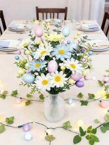 Artificial Easter Floral Spray With Speckled Eggs And Colorful Berries | Plastic Spring Decor Centerpiece With Pastel Eggs, Daisies And Branches, For Easter Table Decor Artificial Easter Egg Vine Spray With Pastel Eggs And Berries Plastic Spring Floral Spray, For Centerpieces And Wreath Decor, Suitable For Floral Arrangements - Centerpiece Decor, Birthday And Graduation Gifts - Multicolor - View 6