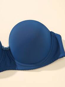 Sujetador bandeau inalámbrico de unicolor, de moda y cómodo para mujer - Azul - Ver 3