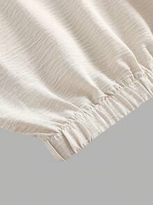 Firerie Kids 少女宽松腰身杏色纹理两件套，休闲时尚，百搭，适合派对、郊游、姐妹合照、公园、露营、度假、日常休闲等场合。 - 杏色 - 查看 5