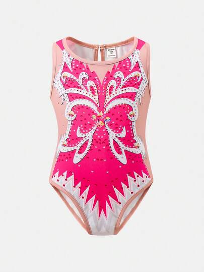 SHEIN 女童针织圆领修身休闲连体裤