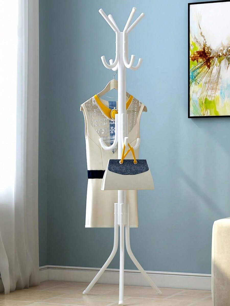 1pc Iron Garment Rack, Approx 69" Tall, Free-Standing Coat Rack, Stable, Fashionable, Movable, Easy Assembly, Suitable For Living Room, Entryway, Bedroom, Study, Office, Holiday Gift, Valentine's Day Present - Multicolor - View 1
