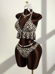 Zestiva 2026 New Sexy Leopard Print Backless Bikini Swimsuit For Women - Multicolor - View 4