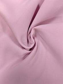 Rafferiza Blus Wanita Elegan Kasual Warna Polos dengan Hiasan Renda, Kerah Berkerut, dan Lengan Bentuk Kelopak Bunga - Berwarna merah muda - View 3