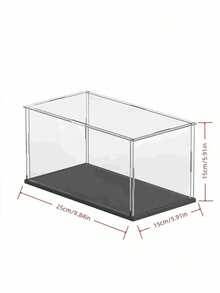 1 件装透明亚克力展示盒防尘保护盒,适用于花卉、摆件、收藏品、家居装饰展示架收纳整理 - 黑色 - 查看 22