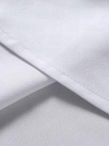 Manfinity Mode 男士格子长袖单排扣休闲/商务衬衫 - 白色 - 查看 6