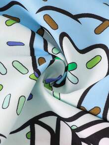 1 pieza Traje de baño para adolescentes varones con estampado de helado degradado azul y gofre, traje de baño casual y de moda para nadar, vacaciones de verano, playa, fiesta en la piscina - Azul - Ver 6