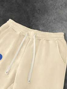 Manfinity EMRG Quần thể thao nam dáng casual in hoa, có dây rút ở eo. - Màu be - Xem 5