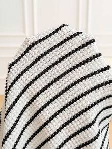 Plussiva Maternity Plus Size Summer Casual Striped Camisole And Shorts 2 Pieces Set - Black and White - View 7