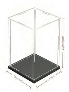 1 件装透明亚克力展示盒防尘保护盒,适用于花卉、摆件、收藏品、家居装饰展示架收纳整理 - 黑色 - 查看 20