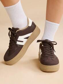 CUCCOO EASI 2026新款女鞋运动休闲鞋流行厚底女鞋 - 棕色2 - 查看 5