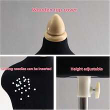 1pc Mini Sewing Human Form Mannequin With Square Base, Clothing Display Teaching Props - Beige - View 7