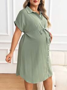 Plussiva 夏季孕妇装大码休闲浅绿色衬衫裙，大码孕妇休闲纯色前扣连衣裙，夏季绿色孕妇连衣裙，夏季孕妇连衣裙，哺乳连衣裙，孕妇办公装，夏季孕妇套装，女士孕妇装，孕妇连衣裙，孕妇装，孕妇装，孕妇连衣裙，孕妇装，夏季裹身连衣裙，女士连衣裙，Zanzea女士连衣裙，女士夏季连衣裙，女士休闲连衣裙，孕妇装，夏季孕妇派对连衣裙，孕妇连衣裙 - 綠色 - 查看 10