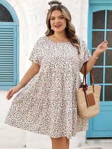 SHEIN CURVE+ Curve 尺码 US22 音乐节、海滨度假、波西米亚风女士春夏连衣裙 女士复古连衣裙 - 彩色 - 查看 4