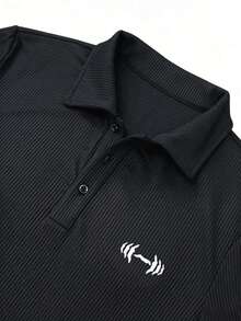 Gym Rark Men's Regular Fit Short Sleeve Casual Summer Versatile Sports Polo Shirt, Gym - Black - View 5
