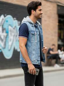 Demin Hat Vest - Baby Blue - View 3