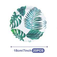 白色底叶图案一次性餐盘、餐巾纸和杯子套装，可供20位客人使用。这款一次性派对用品套装（包括餐盘、餐巾纸和杯子）非常适合生日派对、婚礼和家庭野餐。 - 查看 9