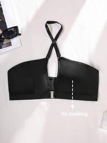 SHEIN Áo ngực hở lưng gợi cảm màu trơn cho nữ có móc chéo phía trước - màu đen - Xem 6