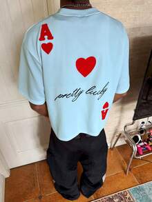 PAVTROS Men's Letter Embroidery Round Neck Short Sleeve Casual T-Shirt - Blue - View 5