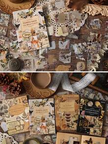 2套旧木纹浮膜拼贴贴纸书，防水宠物日记本材质创意贴纸书 - 均碼 - 查看 10