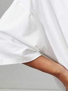 Sundraya Crew Neck Drop Shoulder T-Shirt - White 4 - View 3