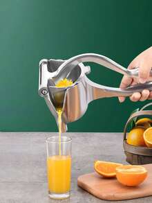 Stainless Steel Manual Juicer - Suitable For Both Commercial And Home Use, With A Sturdy Structure, Easy To Clean, No Power Supply Required, Suitable For Oranges, Grapefruits, Lemons, Apples, Berries, Vegetables And Other Fruits - An Ideal Choice For Restaurants And Home Kitchens. - Multicolor - View 1