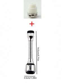 360° Rotatable Faucet Extender For Kitchen Sink – 2 Water Flow Modes (Aerator & Shower), Splash-Free Long Reach Nozzle, Universal Bathroom Faucet Attachment, Water Saving Aerator, Easy To Install - Silver - View 2