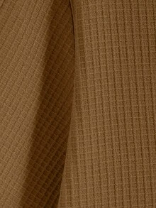 Manfinity Homme Áo sơ mi nam cỡ lớn, màu trơn, cài một hàng khuy, tay ngắn, kiểu dáng thường ngày, có túi. - màu nâu - Xem 6